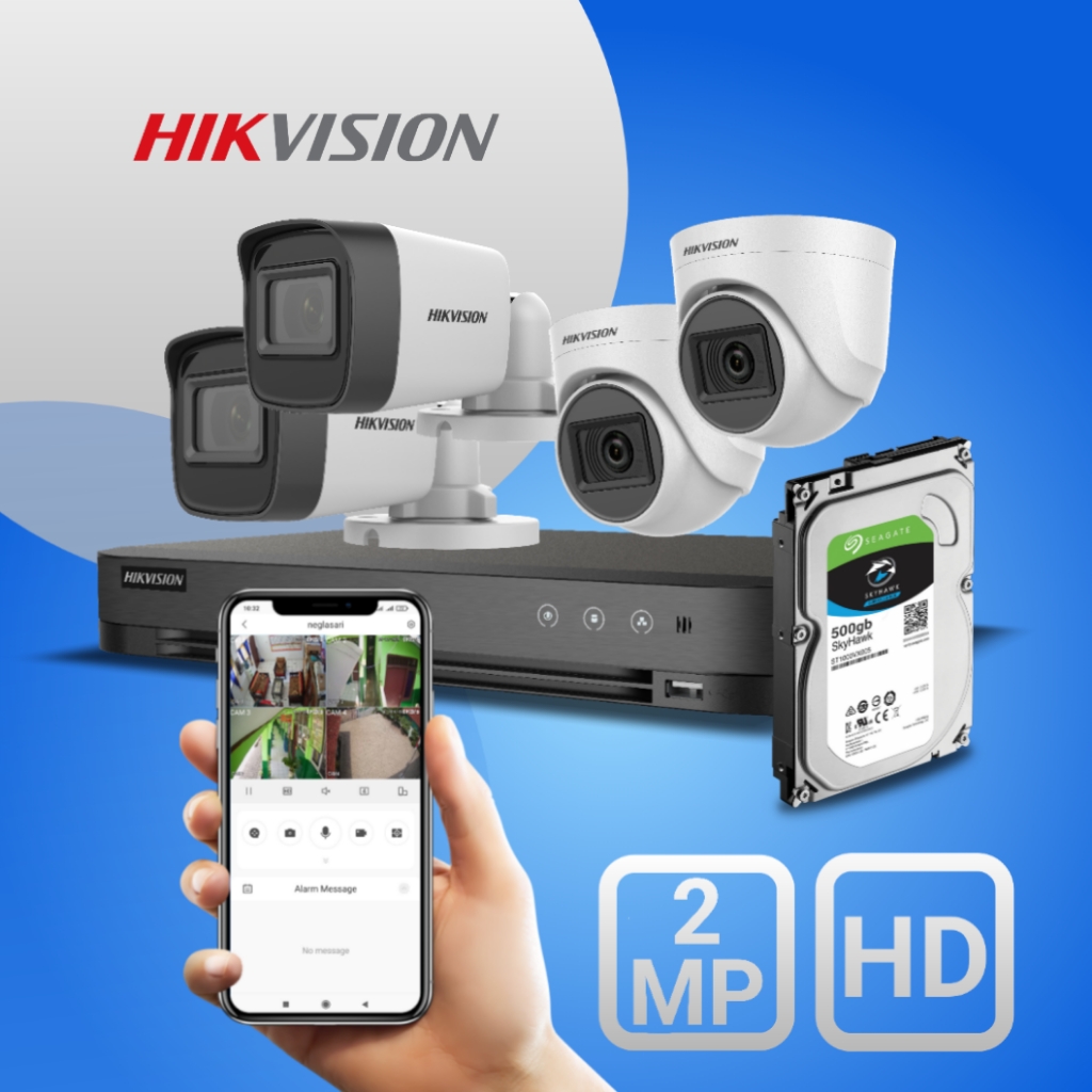 Paket cctv hikvision 4 kamera 2mp